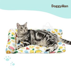 DoggyMan 犬貓用水果風涼感頭枕睡窩L字型