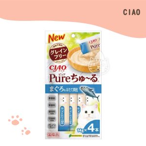 CIAO PURE 啾嚕肉泥-鮪魚+扇貝 14g4p (SC-322).