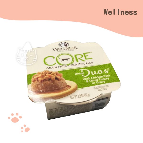 WELLNESS CORE DD寵鮮杯 貓用79g (火雞肉塊+雞肉泥).