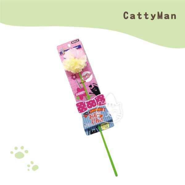CATTYMAN貓用手持擬真逗貓棒-康乃馨.