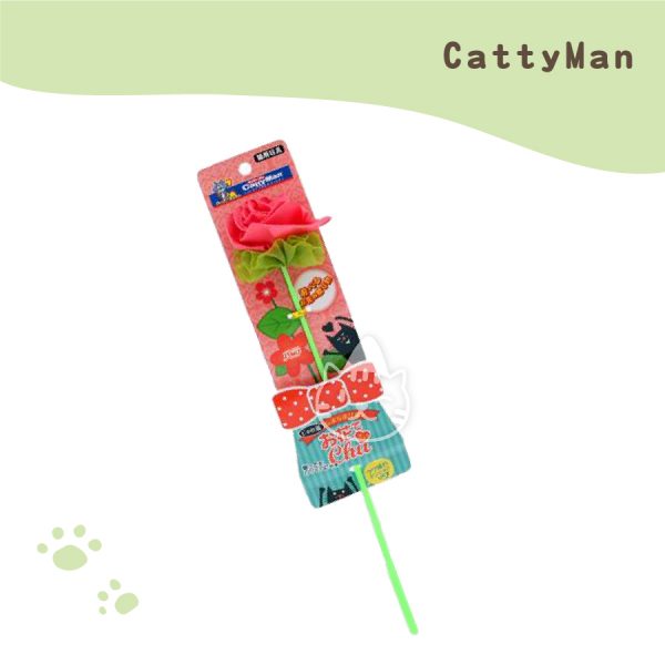 CATTYMAN貓用手持擬真逗貓棒-薔薇.
