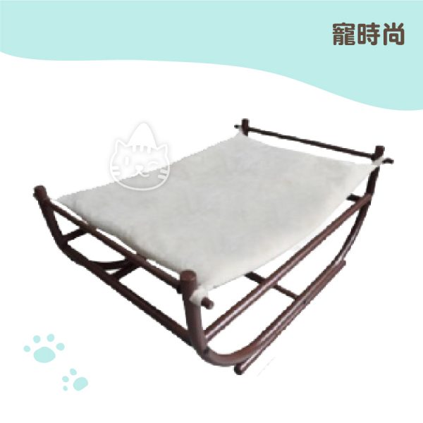 寵時尚 船型寵物吊床 (咖啡淺棕白色)