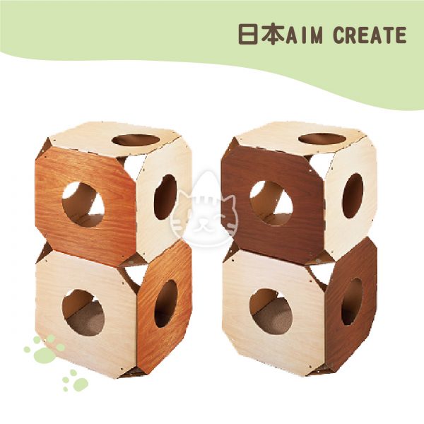 日本AIM CREATE方塊造型隧道貓抓板