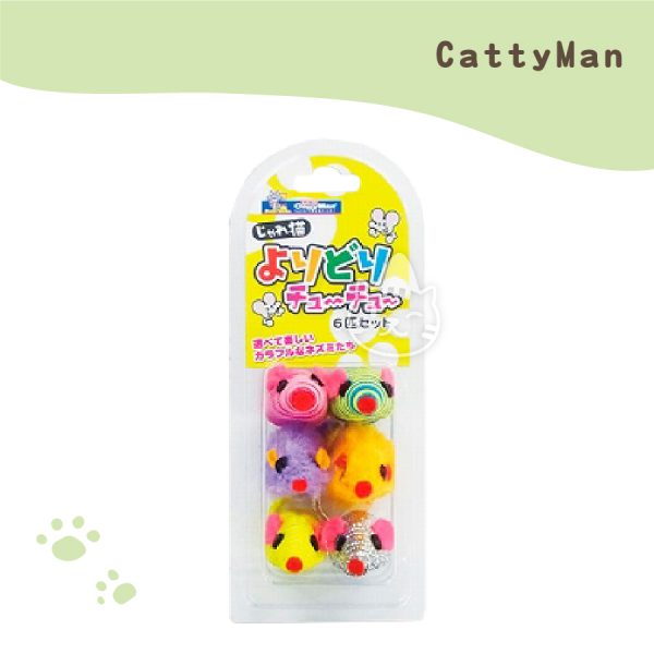 日本CattyMan貓用玩具一家六鼠.
