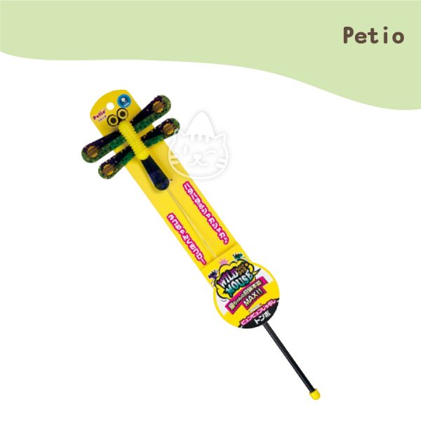 日本Petio 蜻蜓鋼絲彈力逗貓棒