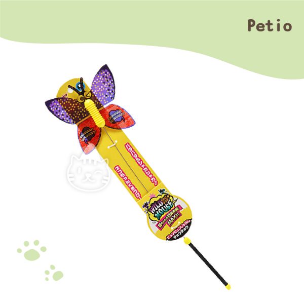 日本Petio 蝴蝶鋼絲彈力逗貓棒