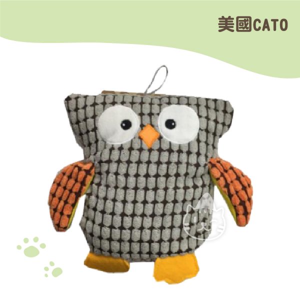 美國CATO寵物發響玩具-貓頭鷹 灰 2015CM
