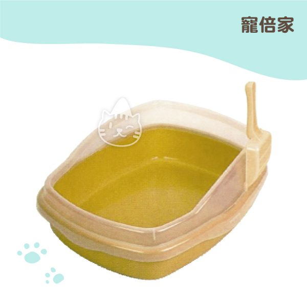 開放式舒樂盆-黃色(附砂鏟+止滑墊)