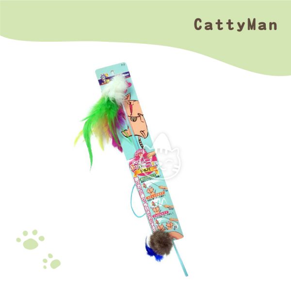 Cattyman伸縮活動吉魯巴雙節棍逗貓棒-灰球.