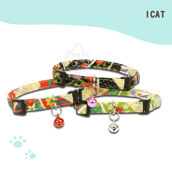 ICAT 和風金箔安全項圈(綠色)