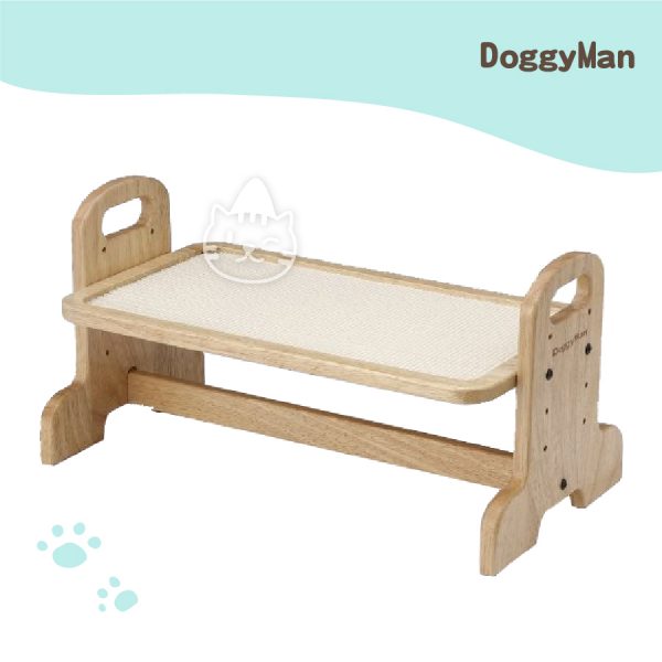 DOGGYMAN 犬貓用高質感木製立式可調餐桌-M