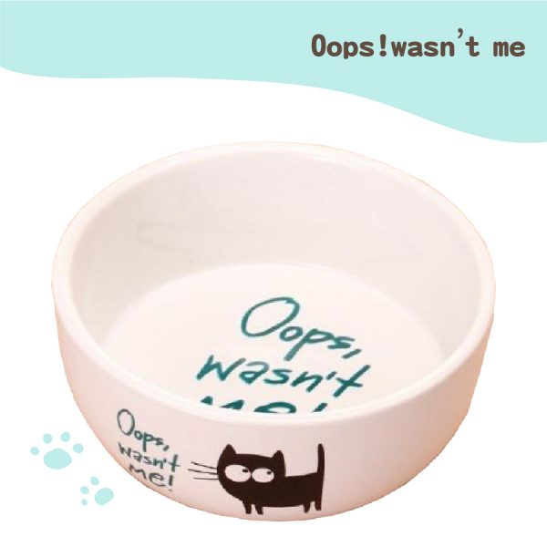 Oops!wasn't me 貓咪陶瓷碗-藍 Oops!wasn't me 貓咪陶瓷碗-藍