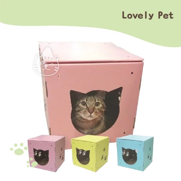 Lovely Pet 貓咪方塊(粉紅粉黃水藍)