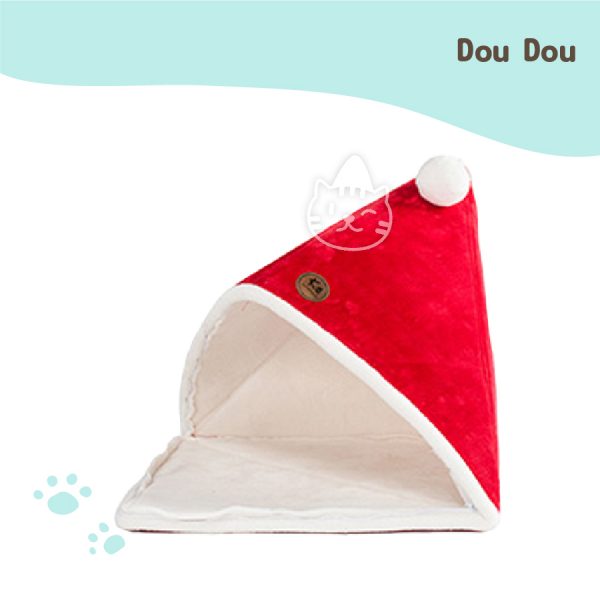 Dou Dou 兜兜貓窩 -紅白(舒適絨)
