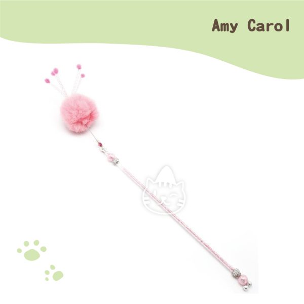 Amy Carol 鋼絲系列 貴族逗貓棒-粉紅