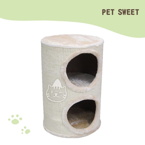 PETSWEET貓跳台(PW-139)頂級玩具-雙層圓桶屋.