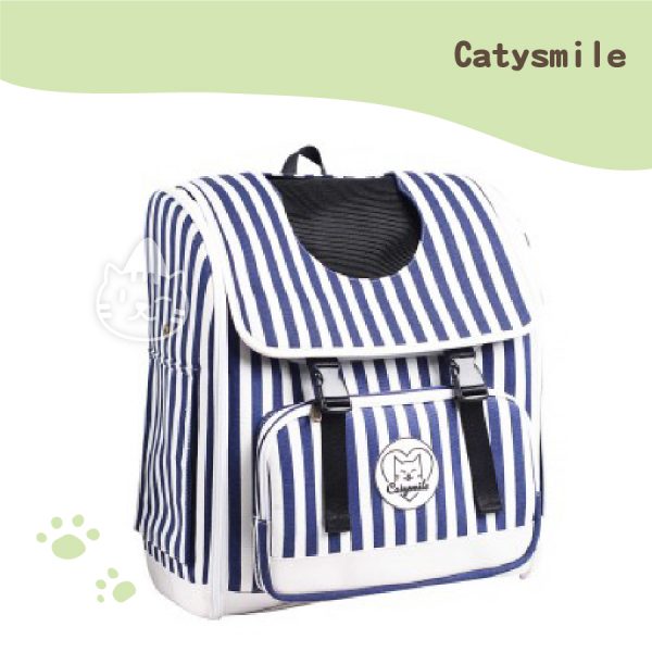 Catysmile 直條紋後背包(藍)