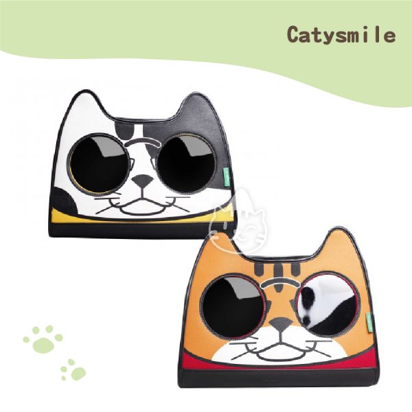 Catysmile 貓臉圖騰後背包(黃紅)