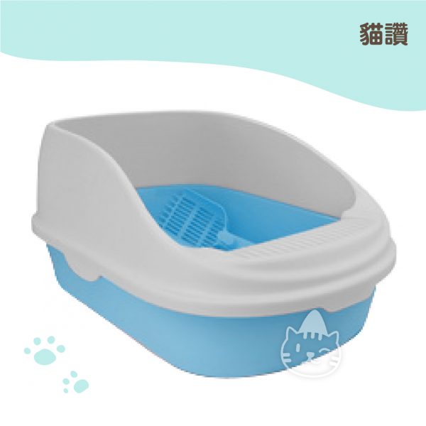 貓讚流砂款貓砂盆(大) 附鏟(藍咖啡粉紅)1