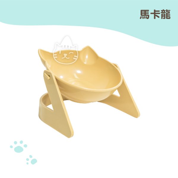 馬卡龍歡樂多功能貓碗 黃