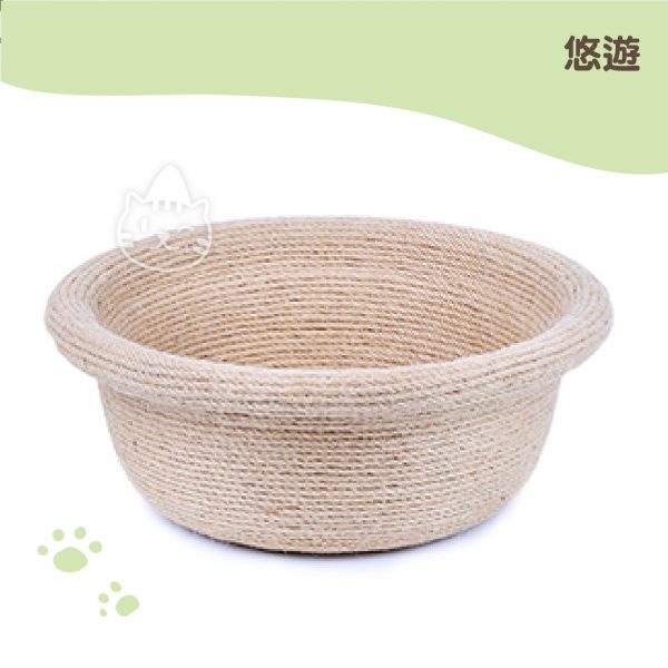 悠遊 黃麻劍麻盆抓窩-另附木天蓼玩具