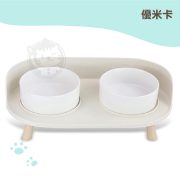 優米卡 沙發造型碗架+陶瓷雙碗(白色