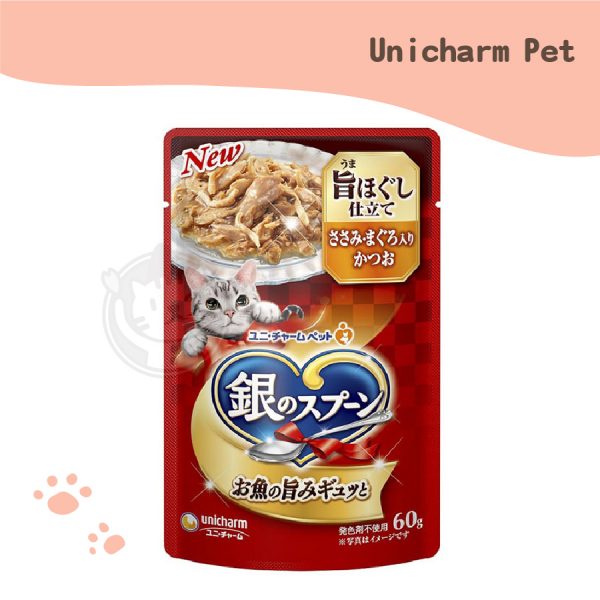 Unicharm Pet 銀湯匙餐包-鬆軟口感 鮪+鰹+雞胸肉 60g