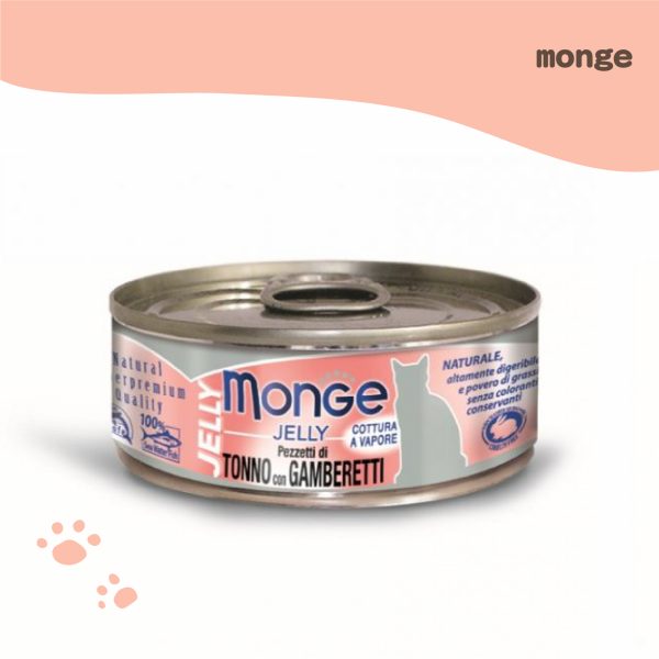 monge倍愛滿滿 膳鮮貓罐-鮪魚+鮮蝦 80g