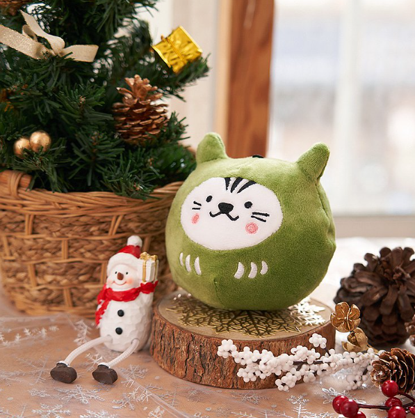 吉豆貓HITOCAT 祈福達摩貓草球-耶誕限定 內附貓草