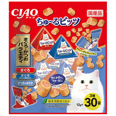 CIAO啾嚕迷你肉泥夾心捲-(鮪魚/鮪魚干貝/鰹魚+柴魚片) 12g*30入 (CS-205) CIAO啾嚕迷你肉泥夾心捲-(鮪魚/鮪魚干貝/鰹魚+柴魚片) 12g*30入 (CS-205)