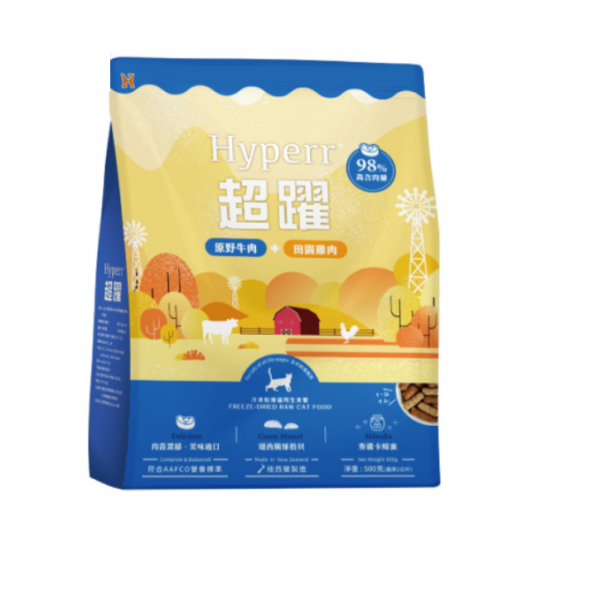 HYPERR超躍 貓用98%冷凍乾燥生食餐-牛肉+雞肉 500g