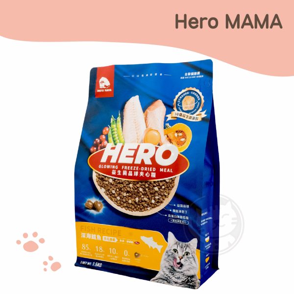 Hero MAMA 益生菌晶球夾心糧（全齡貓配方）-深海鱈魚 1.5kg