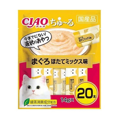 CIAO 啾嚕肉泥 鮪魚+干貝口味 超值多入組 14g*20入(SC-483) CIAO 啾嚕肉泥 鮪魚+干貝口味 超值多入組 14g*20入(SC-483)