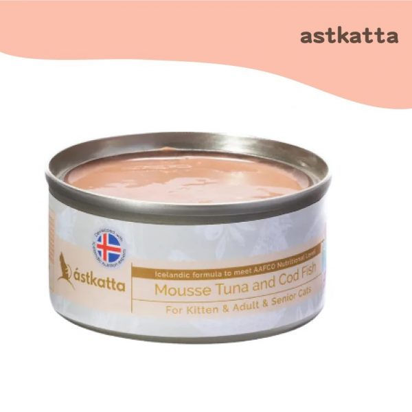 astkatta 冰島主食罐-全齡貓 鮪魚&鱈魚慕斯 80g