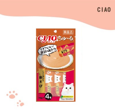CIAO啾嚕肉泥 雞肉+櫻花蝦 14g*4入 (SC-99) CIAO啾嚕肉泥 雞肉+櫻花蝦 14g*4入 (SC-99)