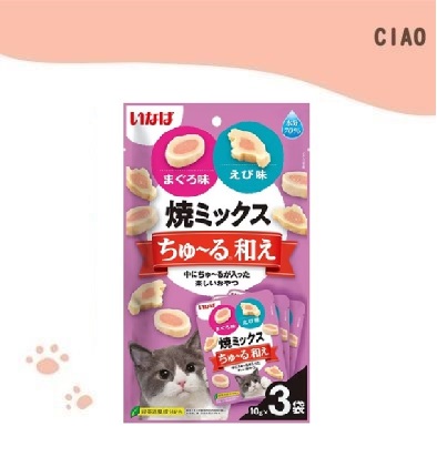 CIAO啾嚕肉泥夾心餅 TSC-183 鮪魚+蝦肉 10g*3入 CIAO啾嚕肉泥夾心餅 TSC-183 鮪魚+蝦肉 10g*3入