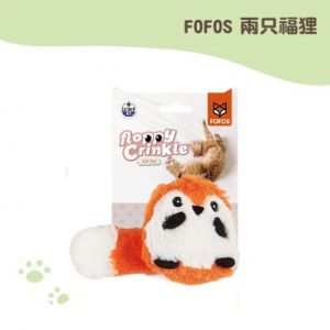 FOFOS 兩只福狸 毛絨響紙貓玩具-狐狸