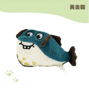 黃金貓 貓草玩具 熱帶魚-藍色