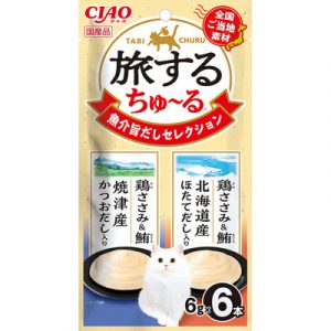CIAO 啾嚕肉泥（旅日系列）-海鮮高湯風味精選 鮪魚＋雞肉 6g＊6p （SC-583）