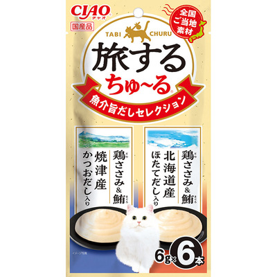 CIAO 啾嚕肉泥(旅日系列)-海鮮高湯風味精選 鮪魚+雞肉 6g*6p (SC-583) CIAO 啾嚕肉泥(旅日系列)-海鮮高湯風味精選 鮪魚+雞肉 6g*6p (SC-583)
