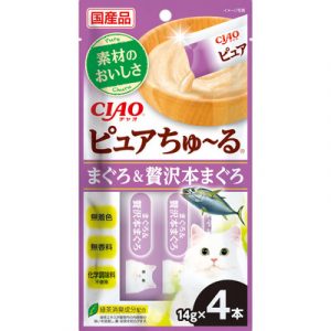 CIAO 啾嚕肉泥（PURE系列）-鮪魚＋奢華鮪魚 14g＊4p （SC-536）