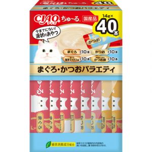 CIAO 啾嚕肉泥 鮪魚＋鰹魚綜合口味盒裝 14g＊40入 （SC-398）
