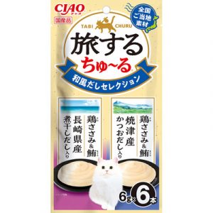 CIAO 啾嚕肉泥（旅日系列）-和風高湯風味精選 鮪魚＋雞肉 6g＊6p （SC-584）