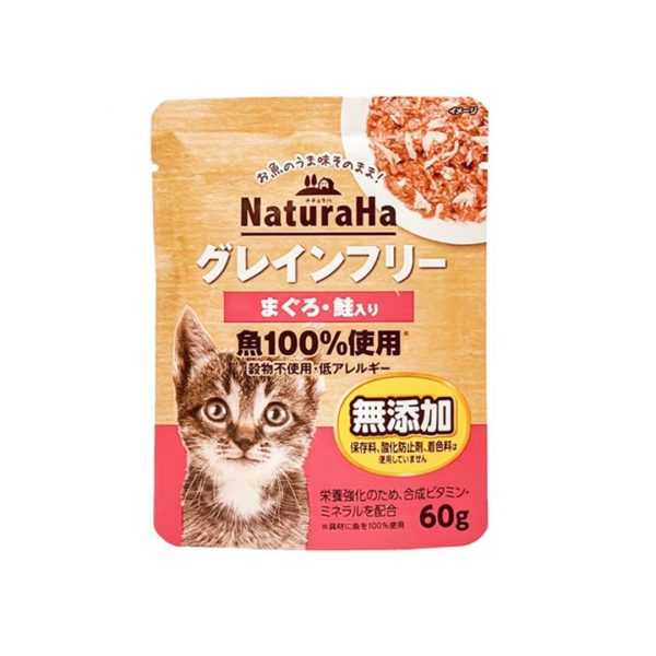 Sunrise NaturaHa喵樂事 無榖鮪魚＋鮭魚主食餐包 60g