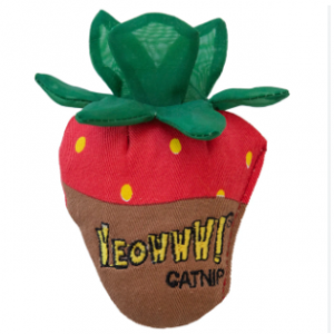Yeowww！美國瘋狂貓有機貓草玩具-草莓（紅＋咖）
