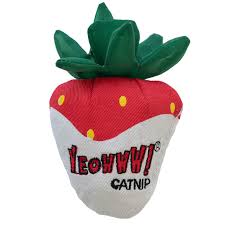 Yeowww！美國瘋狂貓有機貓草玩具-草莓（紅＋白）