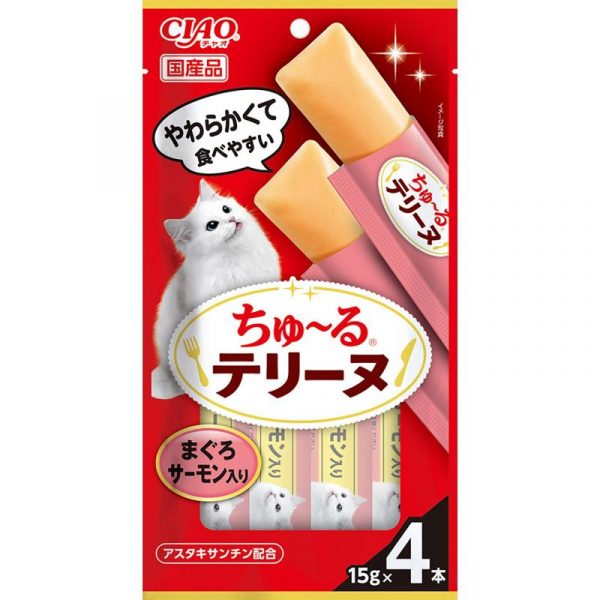 CIAO 啾嚕肉泥 CS-47 綿綿系列-鮪魚+鮭魚 15gx4入 CIAO 啾嚕肉泥 CS-47 綿綿系列-鮪魚+鮭魚 15gx4入
