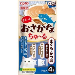CIAO 啾嚕肉泥 SC-601 雙魚系列（鮪魚＋鰹魚＋柴魚片） 14gx4入