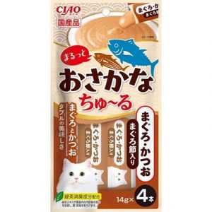 CIAO 啾嚕肉泥 SC-603 雙魚系列（鮪魚＋鰹魚＋鮪魚片） 14gx4入