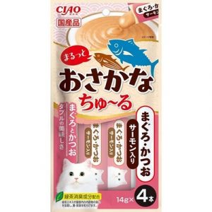 CIAO 啾嚕肉泥 SC-604 雙魚系列（鮪魚＋鰹魚＋鮭魚） 14gx4入